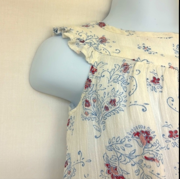 BABY GAP | Infant Red, White, & Blue Floral Sleeveless Fully Lined Dress - Picture 11 of 12